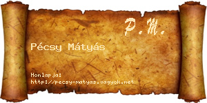 Pécsy Mátyás névjegykártya